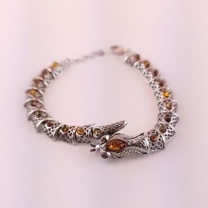 Sterling sliver and Baltic amber bracelet